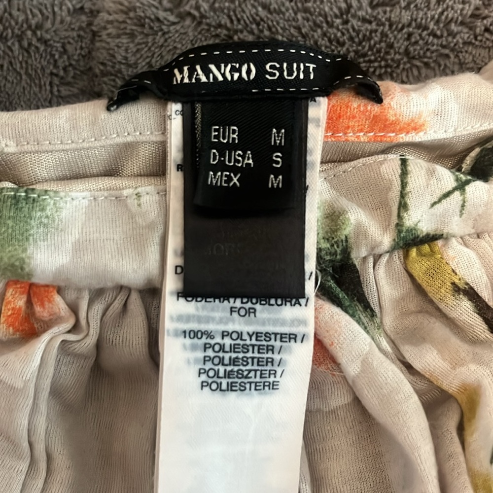 Mango Suit Floral Strapless Dress small - Picture 10 of 10